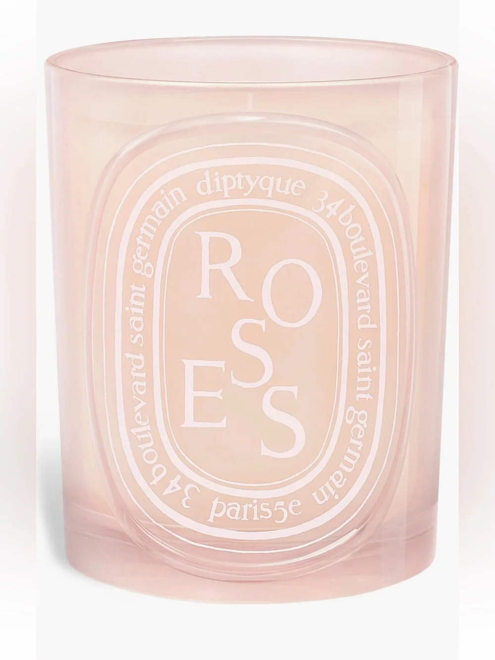 Diptyque Roses Candle in Limited Edition Glass 10.6 Translucent Glass